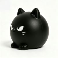 Figurine de chat ronde noire personnalisable en PVC de 4 cm, figurine de collection, boîte mystère directe d'usine, ornements, nouveau jouet tendance, personnalisation