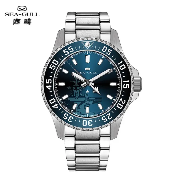 Seagull 44mm Automatic Mechanical Dive Watch for Men Sapphire Ocean Series 200M Waterproof Top Brand 816.32.1083 Stainless Steel