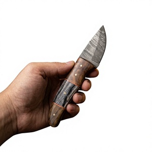 Cuchillo de Supervivencia y Caza de Acero de Damasco Forjado a Mano, Hoja Fija Mini Tipo Drop Point, Mango de Madera, Grado Industrial, para Revendedores OEM 58/60 - Product Image 6