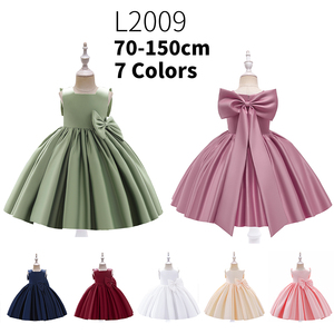 <span class=keywords><strong>Robe</strong></span> Espagnole de Luxe Imprimée Fleurs pour Filles Bébé & Grandes, en Satin Sans Manches avec Nœud, Idéale pour Fête d'Anniversaire Enfant L2009XZ - Product Image 4