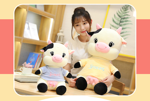 Tùy Chỉnh Mềm Đồ Chơi Màu Hồng Màu Xanh Màu Vàng Bé Bò Cho Trẻ Em Đồ Chơi Nhà Máy Trực Tiếp - Product Image 2