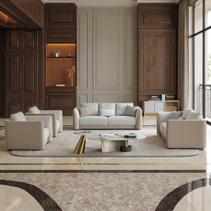 Juego de sofá de sala de estar Beige minimalista moderno Zhida sofá de color claro 1 + <span class=keywords><strong>2</strong></span> + 3 plazas, con almohadas decorativas - Product Image 1