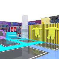 Parc de jeux intérieur sur le thème de la science-fiction, parcours d'obstacles en corde pour enfants, aventure multi-niveaux pour centre commercial