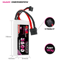 GAONENG GNB Baterai Lipo 2S Terbaru 3500mAh 7.4V 5C 10C Dengan Konektor XT60 Ringan Untuk Drone FPV Baterai Li-ion
