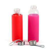 Bouteille en verre personnalisée promotionnelle avec logo, tasse à café en verre portable, couvercle en acier inoxydable et aluminium, bouteilles d'eau transparentes