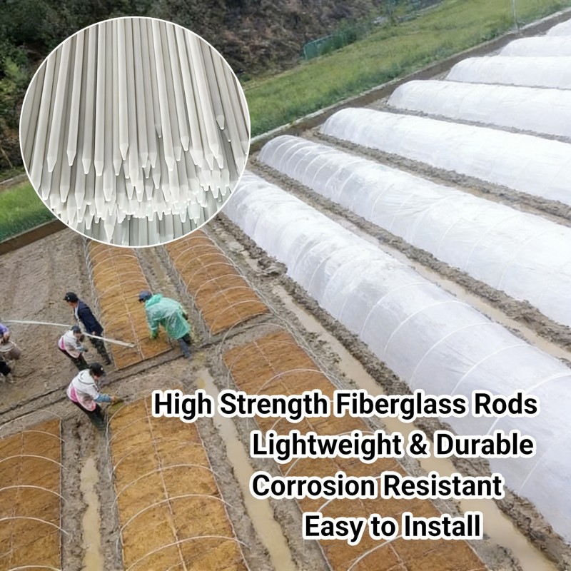 FRP Greenhouse Support Poles Fiberglass Hoop Rods for Vegetable ...