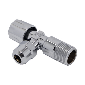 Fourniture de nouveau produit <span class=keywords><strong>pas</strong></span> <span class=keywords><strong>cher</strong></span>, Chrome industriel 90 degrés cuisine trois voies toilettes salle de <span class=keywords><strong>bains</strong></span> vanne d'angle d'arrêt en laiton forgé 1/2 - Product Image 6