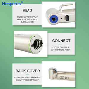 Fresa dental de fibra óptica de baja velocidad para implantes, con contra-ángulo de anillo verde multiplicador 20:1, turbina de aire XSG20L - Product Image 3