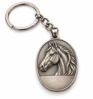 Porte-clés en métal personnalisé avec portrait de cheval en relief, logo personnalisé, cadeau promotionnel en gros, fabricant de porte-clés haut de gamme