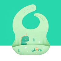 Bavoirs en silicone pour bébés, animaux mignons et dessins animés, sans BPA avec fermeture à bouton, bavoirs unis pour enfants, personnalisables