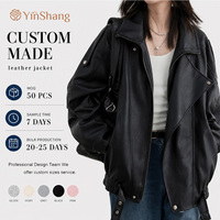 Mehrab Veste en similicuir pour femme, style motard vintage, coupe ample, à grands revers et épaules tombantes, élégante et personnalisée