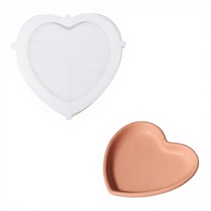Moldes de Goma <span class=keywords><strong>NICOLE</strong></span> Classic Heart Tray para Bandejas de Concreto, Cemento y Yeso, Decoración de Escritorio Hecha a Mano, No Tóxica, Resistente al Calor - Product Image 6