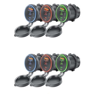 شاحن سيارة بثلاثة منافذ <span class=keywords><strong>USB</strong></span> بقوة 12 فولت، 30 واط PD3.0 نوع C، 18 واط QC3.0 شحن سريع، مقبس <span class=keywords><strong>USB</strong></span> مزدوج للحافلات والمركبات الترفيهية والقوارب - Product Image 6