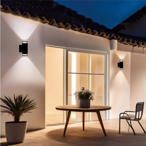 IP44 étanche rond GU10 haut et bas lumière applique murale extérieure en aluminium pour porte d'entrée de villa - Product Image 5