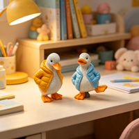Vente directe usine : Statue de canard en résine mignonne, style doudoune, ornement de bureau, artisanat en résine