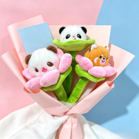 OEM ODM Bâton de massage décoratif en peluche créatif et mignon, motifs Fleur de lotus, Feuille, Panda géant, Qizai, Raton laveur, pour cadeau souvenir