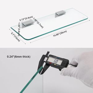 Estantes de Ducha Flotantes de Vidrio Templado para Baño, Modernos, Esquineros, Resistentes, Acabado Cromado, Ecológicos, Garantía de 3 Años, Sin Perforación - Product Image 3