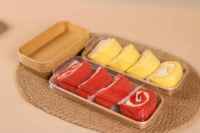 Barquette à sushi en papier kraft écologique, résistante à l'huile, fournitures d'emballage alimentaire, utilisable au micro-ondes, papier d'emballage alimentaire de haute qualité