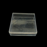 Boîte de présentation de bijoux en plastique transparent carré avec couvercle séparé Boîte de rangement domestique durable pour petite pièce