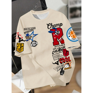 Men's Printed <b>T</b>-<b>Shirt</b> Letter Design Basketball Pattern 100 Polyester <b>Teenager</b> Fit - Product Image 4