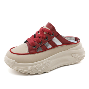 Q072 Fabriqué en Chine Chaussures tendance pour femmes Chaussures d'été respirantes Semelles épaisses Chaussures mi-chaussettes rehaussantes - Product Image 4