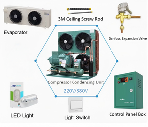 380V làm lạnh Làm mát bằng không khí ngưng đơn vị với động cơ PU Sandwich Bảng điều chỉnh phòng máy nén ngưng đơn vị - Product Image 4