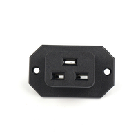 Connecteur IEC 16A 20A 250V à montage sur panneau frontal, borne à 1 sortie, usage industriel, laiton, cuivre, nylon, 6,3 mm, CCC TUV CE KC SAA pour