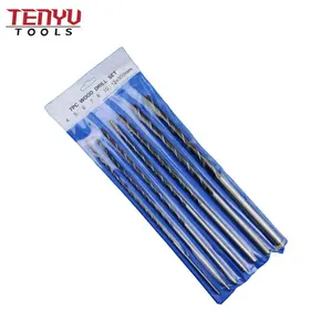 7pcs 300mm Extra Long Rolled Wood Brad Point Drill Bit Set for Wood Precision Drilling Drill Bits for Wood in PVC Pouch