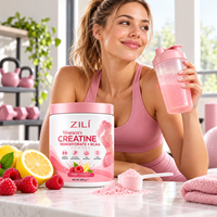 Créatine monohydrate + BCAA en poudre pour femmes, saveur limonade aux fruits rouges, supplément nutritionnel sportif, marque privée, approvisionnement en vrac OEM