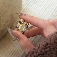 Nouveauté 2026 : Bague en acier inoxydable couleur caramel taro, motif gouttelettes, pour femme, accessoire de bijouterie fantaisie