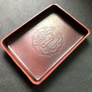 Plateau en cuir épaissi fait main pour objets de collection Wenwan – Plateau de rangement durable en cuir de vachette - Product Image 1
