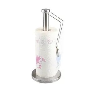 Pretty design one hand tear bathroom countertop paper roll holder tissue holder stand kitchen paper towel holder