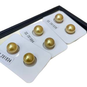 Perlas Redondas Tea Gold de 10-11 mm, Grado AAAA, Cultivadas, Impecables, con Certificación de Terceros para la Fabricación de Pendientes - Product Image 2