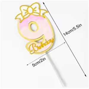 Nuovo <span class=keywords><strong>Topper</strong></span> per Torta di Buon Compleanno con Numeri, Cartoncino Rotondo Blu e Rosa - Product Image 2
