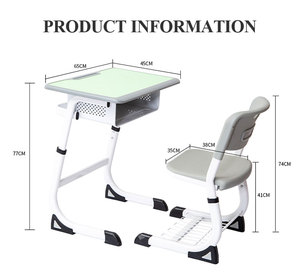 Tables et chaises colorées pour centre de tutorat pré<span class=keywords><strong>scolaire</strong></span>, plateau vert clair avec surface facile à nettoyer et tiroirs - Product Image 2