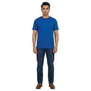 T-shirts pour hommes en couleur unie personnalisée, broderie de haute qualité, logo imprimé, design décontracté, respirant, 100% coton, vêtements d'été - Product Image 1