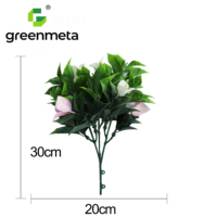 Fleurs décoratives de branche d'herbe artificielle en plastique de haute qualité pour la fête des mères de noël fête des pères Greenmeta vente en gros