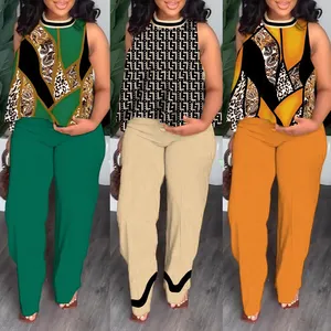 2 peça set plus size roupas femininas na moda roupas femininas todos jogo casual colheita top perna larga calças de duas peças terno senhoras conjuntos