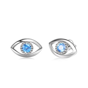 ต่างหูสตั๊ด S925เซอร์โคเนียทรงลูกบาศก์ isunni สีน้ำเงิน - Product Image 1
