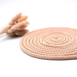 工厂价格100% 棉定制彩色实心编织绳粗纱绳天然棉绳