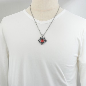 Collier Yunnique en Acier Titane Œil Turc pour Homme, Chaîne de Pull Punk de 60 cm, Sertissage Clos, Design Géométrique, Bijou Cadeau - Product Image 4
