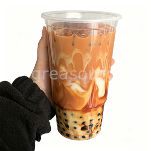 ชาไทยพลาสติกขนาด 1000 มล. แบบจำลองรักษ์โลก 2 แบบ สำหรับชานมไข่มุก ทาปิโอก้า โบบา เครื่องดื่มพรีเมียม ของตกแต่งร้านกาแฟ โชว์อาหาร - Product Image 1