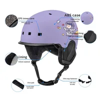 Casque de ski pour enfants, motif de dessin animé, sports d'hiver transfrontaliers, neige universelle, chaud, réglable, coque ABS, doublure EPS, complet
