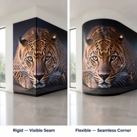 Módulo LED Flexible P1.25, Panel de Video Curvo Creativo y Flexible, Pantalla Curva de 320x160mm, Pantalla Magnética a Todo Color para Interiores