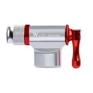 WEST BIKING Bomba de Bicicleta Portátil de Aleación de Aluminio, Mini Bomba de <span class=keywords><strong>CO2</strong></span>, Cabezal de Inflador, Bomba Manual, Schrader Presta, Bicicleta de Montaña, Ciclismo de Emergencia - Product Image 2