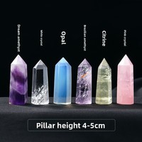Colonne de cristal pur, prisme hexagonal à pointe unique, ornement en quartz clair poli, cadeaux d'affaires, publicité, cadeaux de festival