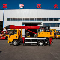 Grue mobile hydraulique montée sur camion ISUZU de 5 tonnes à flèche droite, certifiée CE pour la construction et le levage