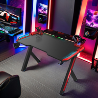 Usine en gros 120cm Cool Design rvb LED PC Table de jeu haute qualité noir grand bureau d'ordinateur de jeu