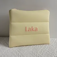 Pochette cosmétique matelassée en néoprène avec logo personnalisé, étanche, pour maquillage, organiseur de voyage, trousse de toilette pour femmes, promotion cadeau - rhode