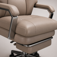 Chaise de bureau exécutive en cuir PU robuste, directement de l'usine, avec dossier haut ergonomique, pivotante et avec repose-pieds